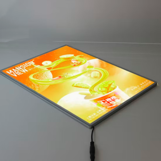 Ultra-Slim Aluminum Profile A4 Size Backlit LED Lightbox Tempered Glass Menu Frame with LED Banner Display for Advertising