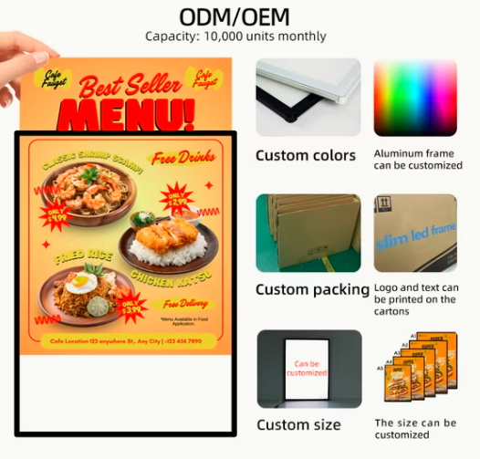 Indoor LED Billboard Bright Light Box Poster Frame LED Slim Advertising Light Box for Department Store