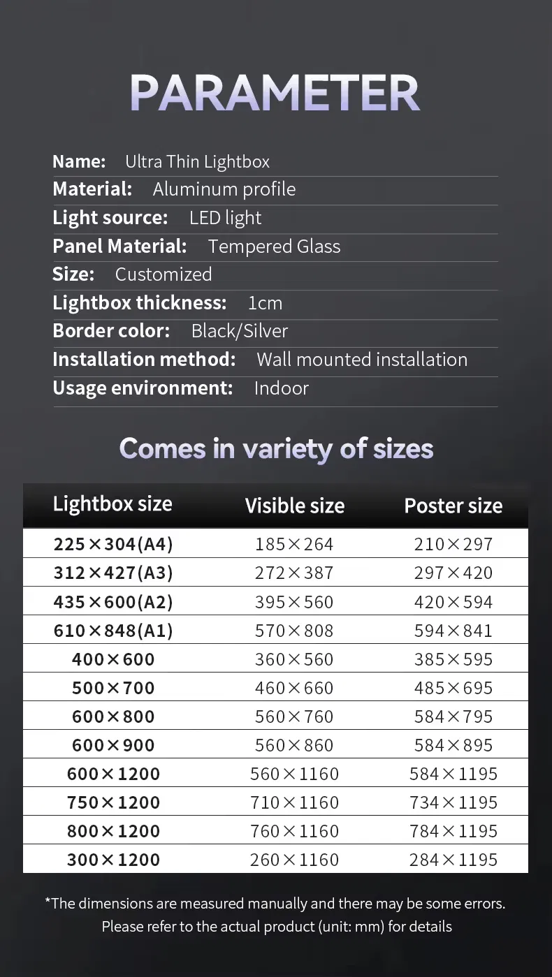 Custom LED Menu Board Pattern Ultra Slim Aluminum Frame Tempered Glass Advertising Light Boxes Outdoor Use Easy Hanging 12V