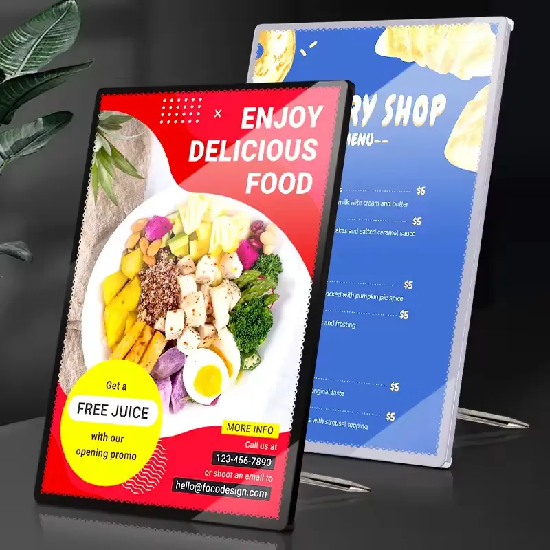 Custom LED Menu Board Pattern Ultra Slim Aluminum Frame Tempered Glass Advertising Light Boxes Outdoor Use Easy Hanging 12V